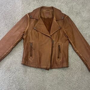 Max Studio Tan Leather Jacket